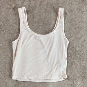 SHEIN Cream Ribbed Tank Top